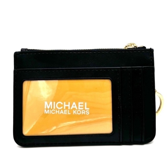 Michael Kors Jet Set Travel Small Top Zip Coin Pouch with ID Holder Black - Picture 6 of 8